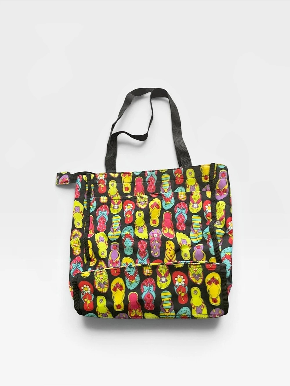 Printed Tote Bag in Black & Multicolor